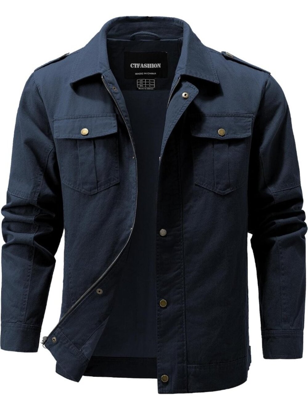 Lightweight Men's Military Jacket - Casual Canvas Bomber Coat for Fall & Spring